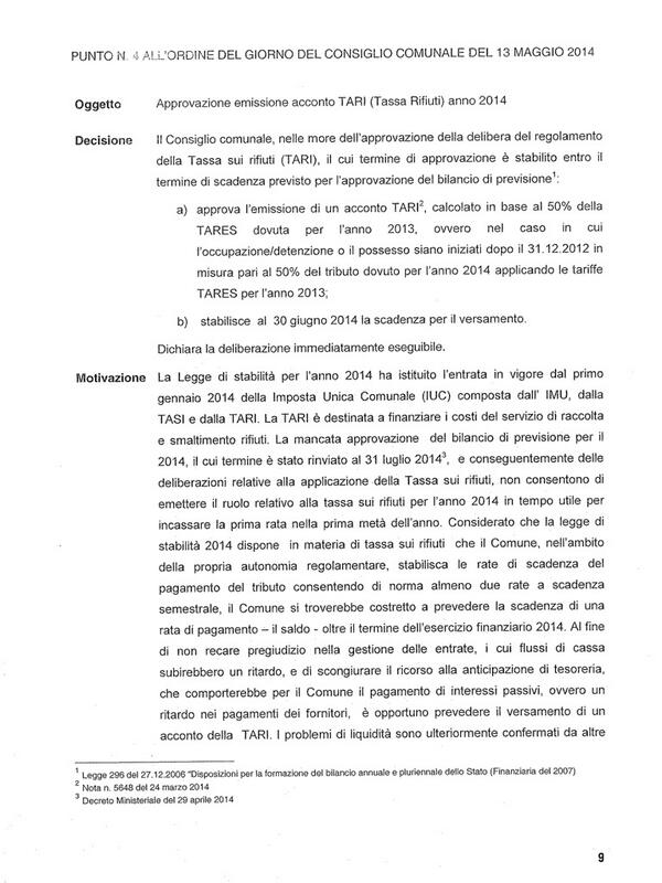 Punto 4 della serata : approvazione emissione acconto Tari #opendalmine http://t.co/PinPqrSJjc